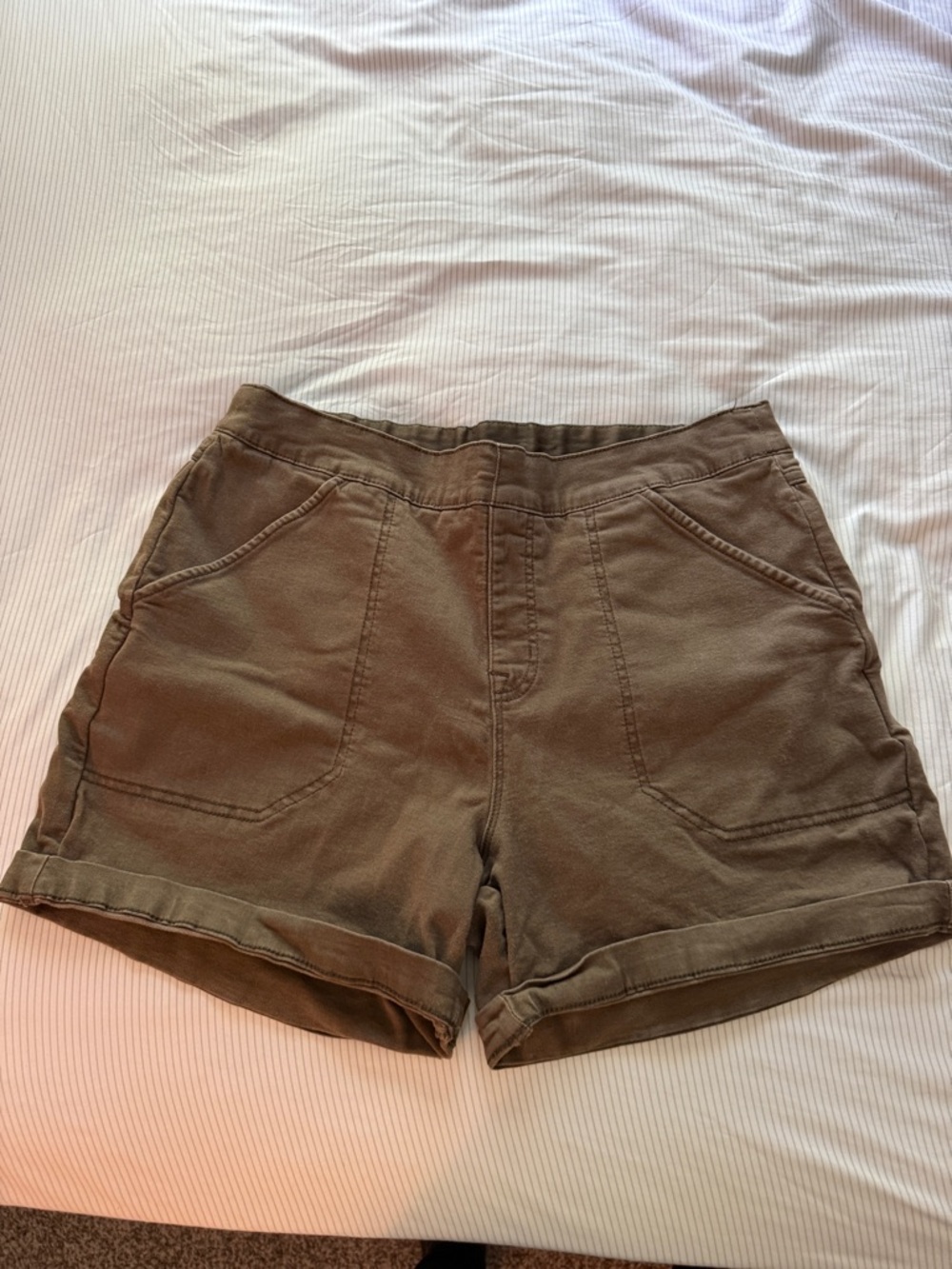 Nautica Olive Green Casual Cuffed Utility Shorts